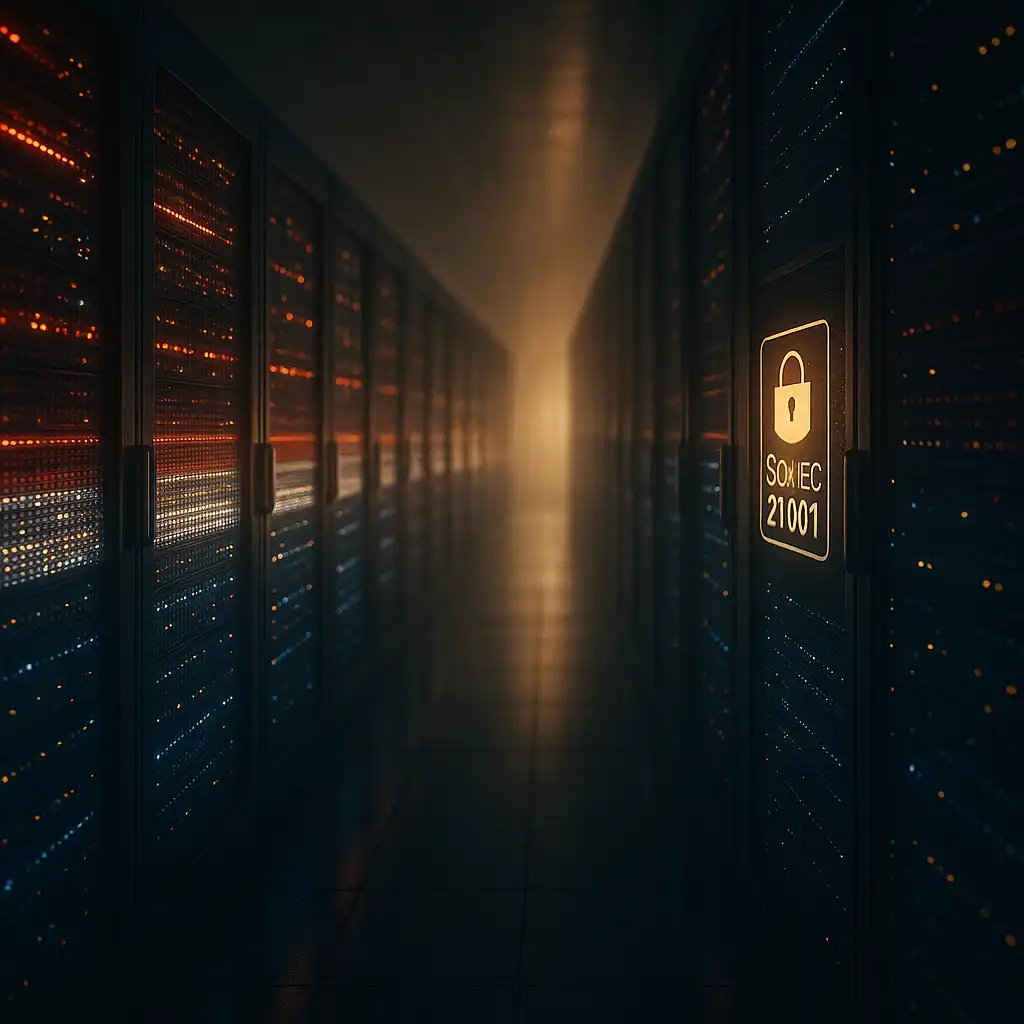 Labelscanner in logistiek centrum Datacenter met ISO 27001 certificering<br />
Hosting