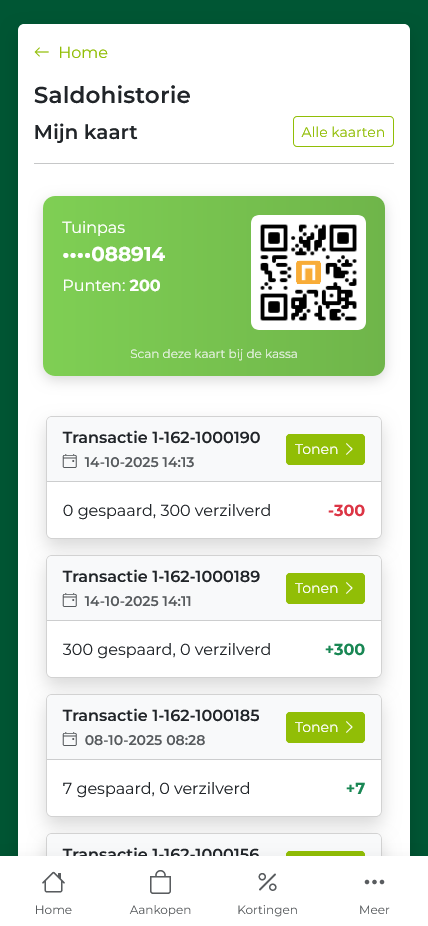 Spaarpunten historie